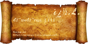 Ásványi Lili névjegykártya